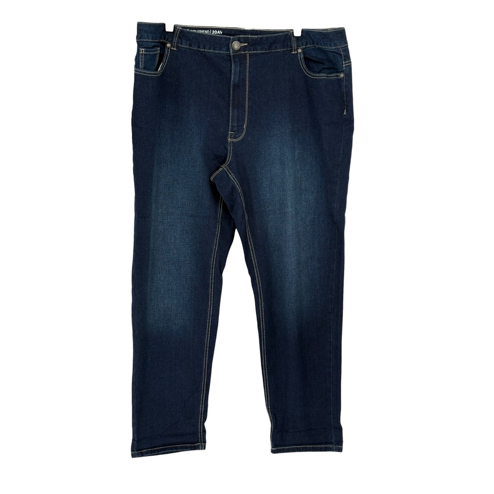 Avenue Denim Girlfriend Jeans Dark‎ Wash Stretch Plus Size 20AV
